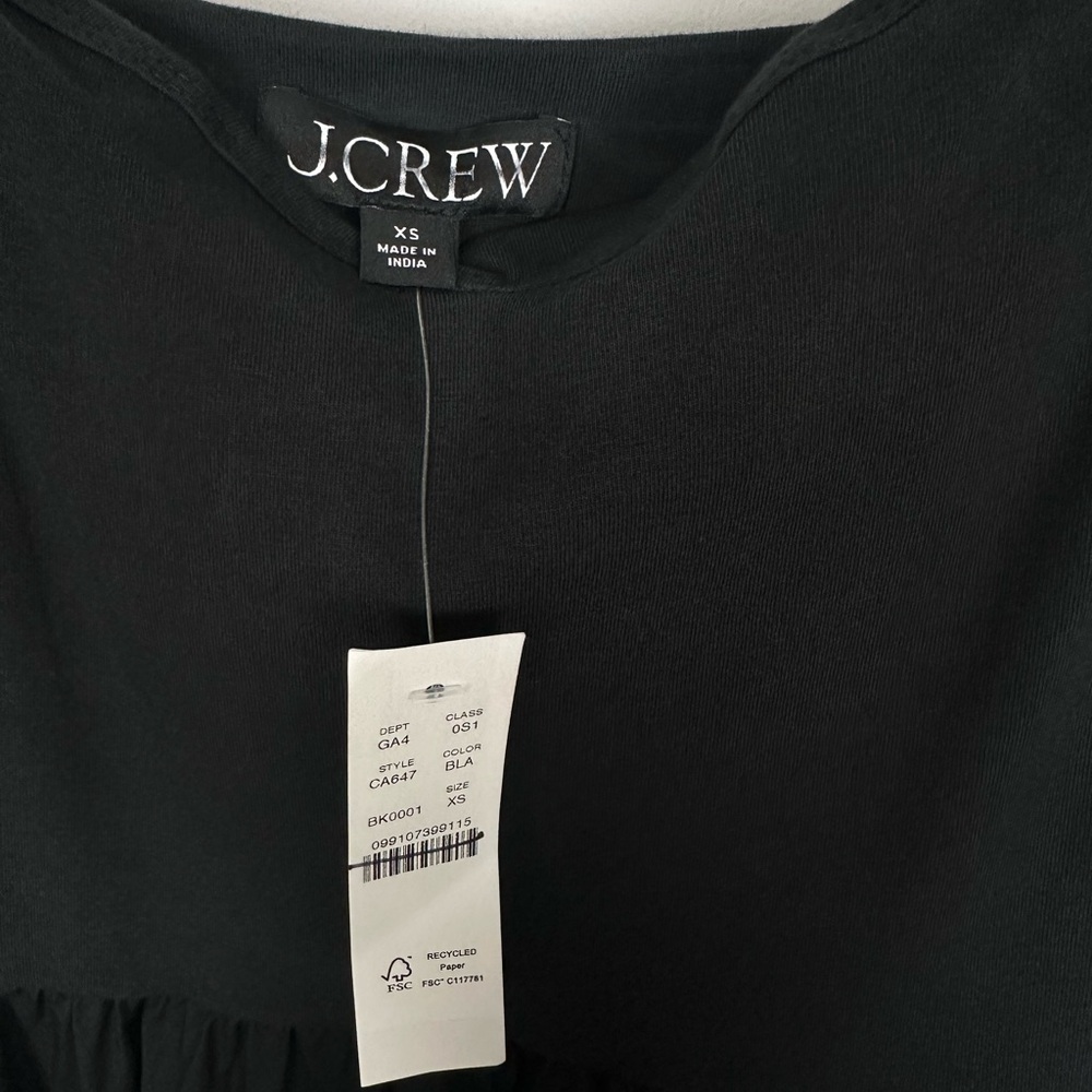 J. CREW Black Sweetheart tank dress with poplin skirt CA647 - Picture 8 of 10